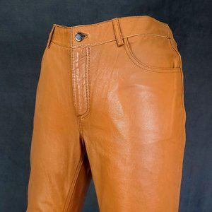 NWT – Cognac Brown 5 Pocket Leather Pants Bagatelle